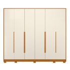 Guarda-roupa 6 Portas 6 Gavetas Fascínio Cinamomo / Off White