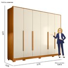 Guarda-roupa 6 Portas 6 Gavetas Fascínio Cinamomo / Off White