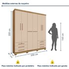 Guarda-roupa 6 Portas 6 Gavetas Floripa Carvalho Americano/of