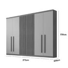 Guarda-roupa 6 Portas 6 Gavetas Hermes 100% Naturalle/off Whi