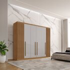Guarda-roupa 6 Portas 6 Gavetas Hermes 100% Naturalle/off Whi