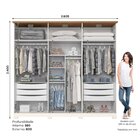Guarda-roupa 6 Portas 6 Gavetas Leblon Nature/off White