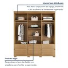 Guarda-roupa 6 Portas 6 Gavetas Luka Carvalho/grafite