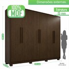 Guarda-roupa 6 Portas 6 Gavetas Potenza Cacau