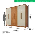 Guarda-roupa 6 Portas 6 Gavetas Potenza Cinamomo/off-cinamomo