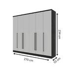 Guarda Roupa 6 Portas 8 Gavetas Cacau / Off White