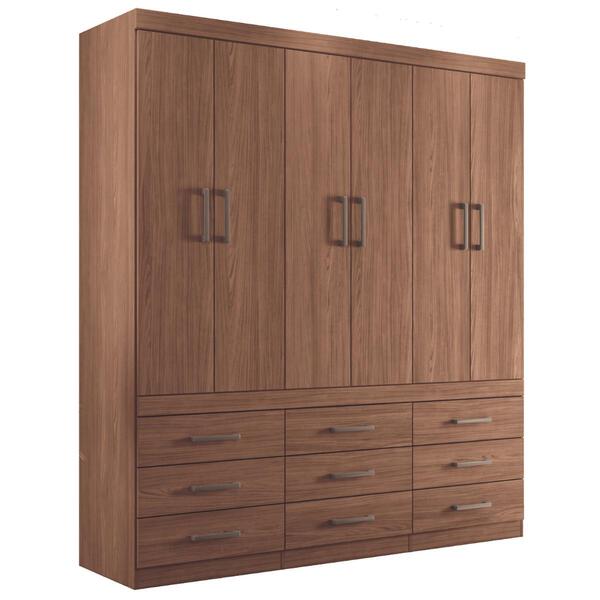 Guarda Roupa 6 Portas 9 Gavetas Casal Tijuana Jatobá