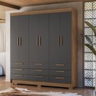 Guarda-roupa 6 Portas 9 Gavetas Com Espelho Mdp Colombo Jatob