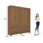 Guarda-roupa 6 Portas 9 Gavetas Com Espelho Mdp Colombo Jatoba