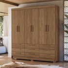 Guarda-roupa 6 Portas 9 Gavetas Com Espelho Mdp Colombo Jatoba
