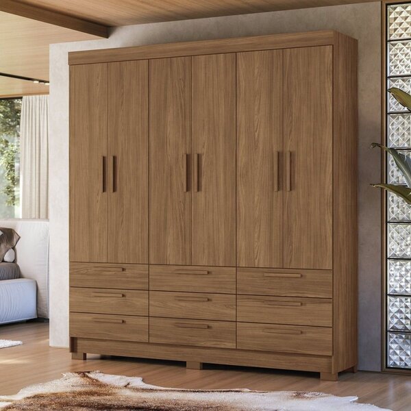Guarda-roupa 6 Portas 9 Gavetas Mdp Colombo Jatoba