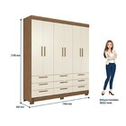 Guarda-roupa 6 Portas 9 Gavetas Mdp Colombo Jatobá/ Areia
