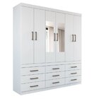 Guarda-roupa 6 Portas 9 Gavetas Star 6.9 Com Espelhos