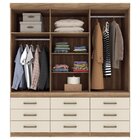 Guarda-roupa 6 Portas 9 Gavetas Star 6.9 Com Espelhos Castanh