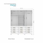 Guarda-roupa 6 Portas 9 Gavetas Star 6.9 Com Pés