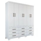 Guarda-roupa 6 Portas 9 Gavetas Star 6.9 Com Pés