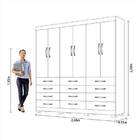 Guarda Roupa 6 Portas Abrir 12 Gavetas Helena Café - Panan