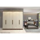 Guarda Roupa 6 Portas Abrir 4 Gavetas Itaúnas Café/off White