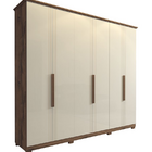 Guarda Roupa 6 Portas Abrir 4 Gavetas Itaúnas Café/off White