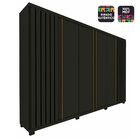 Guarda Roupa 6 Portas Absolut Grafite Ripado - Gelius