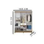 Guarda Roupa 6 Portas C/espelho 1 Gaveta Avelã Castanho