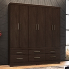 Guarda Roupa 6 Portas Cadiz Ébano