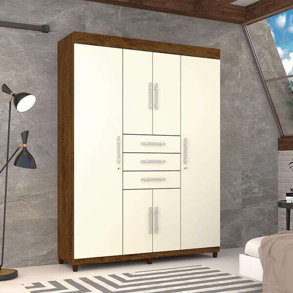 Guarda Roupa 6 Portas Capitiva Imbuia Champanhe