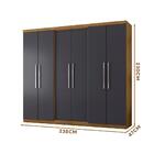 Guarda Roupa 6 Portas Casal 4 Gavetas Freijó Carbono 600098 A
