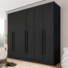Guarda Roupa 6 Portas Casal Mayra Preto - Móveis Arapongas