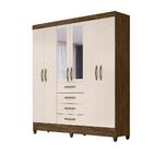 Guarda Roupa 6 Portas Castanho Wood Baunilha 896391