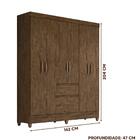 Guarda Roupa 6 Portas Castanho Wood New Cuba Moval