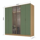 Guarda-roupa 6 Portas Com 2 Portas Reflecta 4 Gavetas Ravi Ol