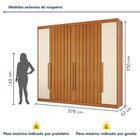 Guarda Roupa 6 Portas Com 4 Portas Ripadas 8 Gavetas Grécia C