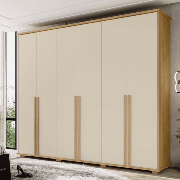 Guarda-roupa 6 Portas Com 5 Gavetas Internas 1 Com Divisória