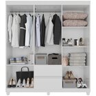 Guarda-roupa 6 Portas Com Espelho 2 Gavetas Dubai Plus Branco