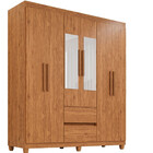 Guarda Roupa 6 Portas Com Espelho 2 Gavetas Dubai Plus Imop M