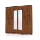 Guarda Roupa 6 Portas Com Espelho Audi Imbuia Rústico