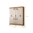 Guarda Roupa 6 Portas Com Espelho Canyon Freijo Off White