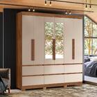 Guarda Roupa 6 Portas Com Espelho Gamma Avelã Fendi Metalic