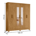 Guarda Roupa 6 Portas Com Espelho Macau  Feijó