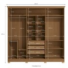 Guarda-roupa 6 Portas Com Espelhos E Pés Canela