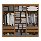 Guarda-roupa 6 Portas Com Espelhos E Pés Canela/azul