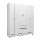 Guarda Roupa 6 Portas Com Pés Flash Ii Branco Rosa Flex 62920