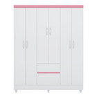 Guarda Roupa 6 Portas Com Pés Flash Ii Branco Rosa Flex 62920