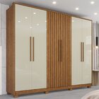 Guarda-roupa 6 Portas Com Ripado 6 Gavetas Potenza Cinamomo/o