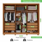Guarda-roupa 6 Portas Com Ripado 6 Gavetas Potenza Cinamomo/o