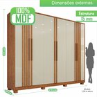 Guarda-roupa 6 Portas Com Ripado 6 Gavetas Potenza Cinamomo/o