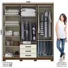Guarda Roupa 6 Portas De Abrir H02 Claire Castanho/off White