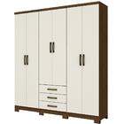 Guarda Roupa 6 Portas De Abrir H02 Claire Castanho/off White