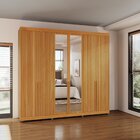 Guarda-roupa 6 Portas De Giro Puxador 100% Mdf Newton  Nature